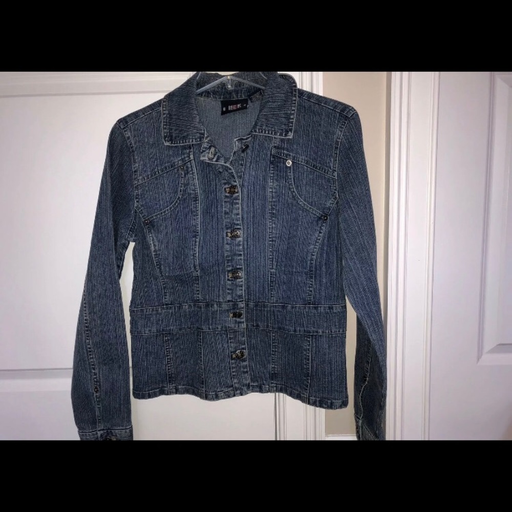 Bill Blass Women's MP Button Up Jean Jacket